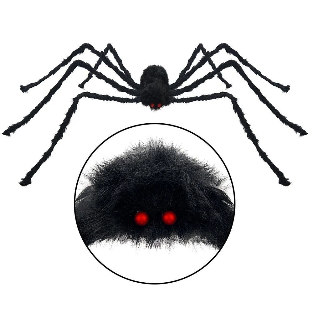 3/2/1pcs Halloween Decor Giant Black Plush Spider Halloween Party Bar Haunted House Horror Props Outdoor Scary Large Spiders