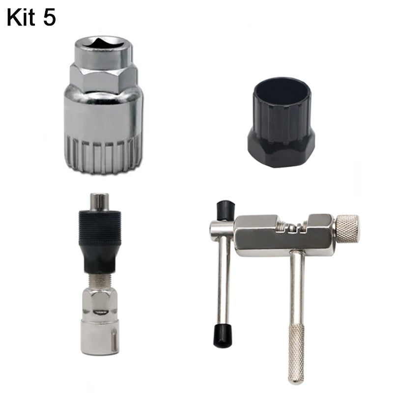 Conjunto de Ferramentas para Reparo de Bicicleta Quebrador de Corrente Extrator de Pedivela MTB Régua Medidora de Corrente de Bicicleta Removedor de Cassete Ferramentas de Reparo para Ciclismo ao Ar Livre