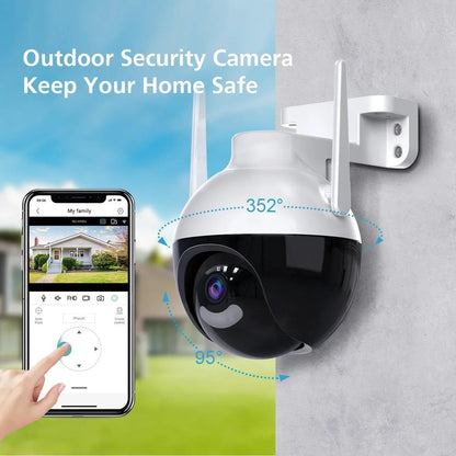 4K 8MP WiFi PTZ IP Camera Human Body Detection Indoor Outdoor Waterproof Color Night Vision Home Security Surveillance System