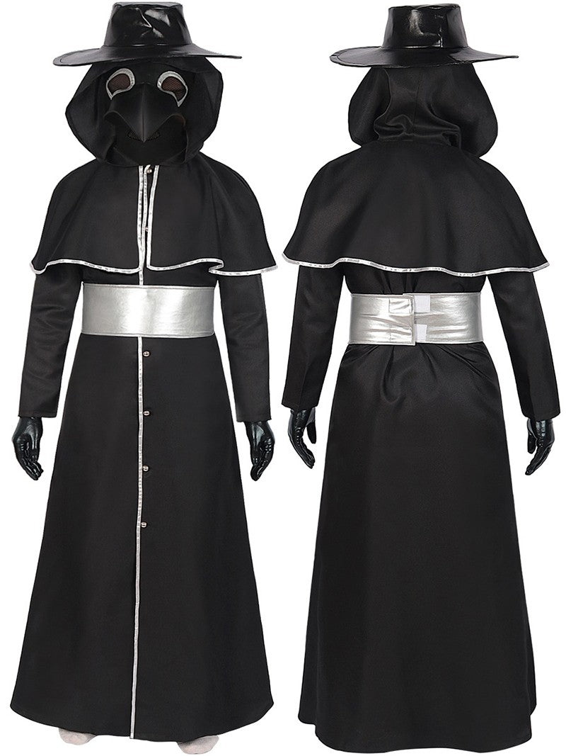 Medieval Robe Plague Doctor Cosplay Costume Bird Crow Long Mouth Mask Suit Monk Steampunk Priest Wizard Halloween Party Cloak