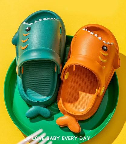 Children Sandals Kids Cartoon Shark Summer Toddler Boys Girls Soft Sole Baby Shoes Anti-Slip Slippers