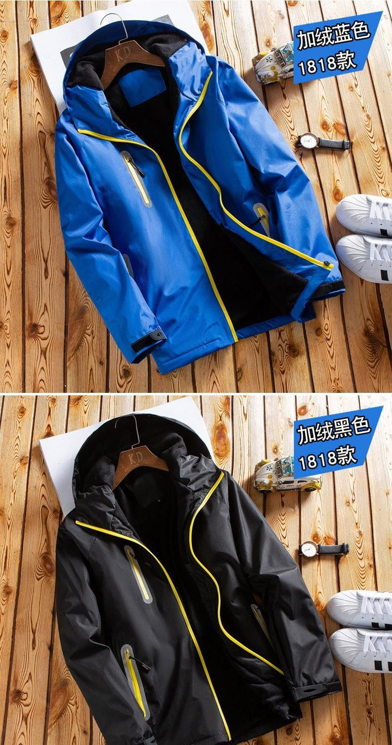 Winter  Men's Jacket, Thick Fleece Lined Waterproof Windproof Loose Fit Warm Parka Coat