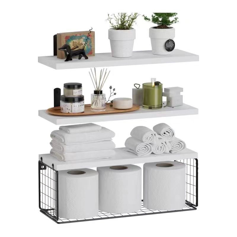 Wall Mounted Floating Shelves 3 Wood Bathroom Shelves Farmhouse Floating Shelf Bathroom Accessories for Bedroom