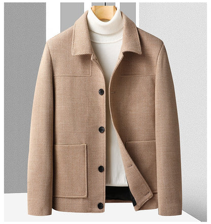 Autumn Winter Woolen Jacket for Men High-quality Casual Business Short Trends Coat Thickened and Warm Social Overcoat 2023