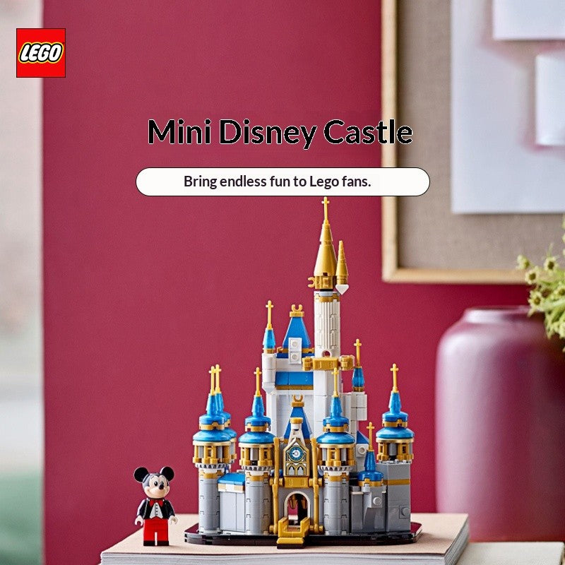 Brinquedo de bloco Lego 40478 mini castelo Disney enfeite de decoração de mesa de brinquedo presente para meninos e meninas