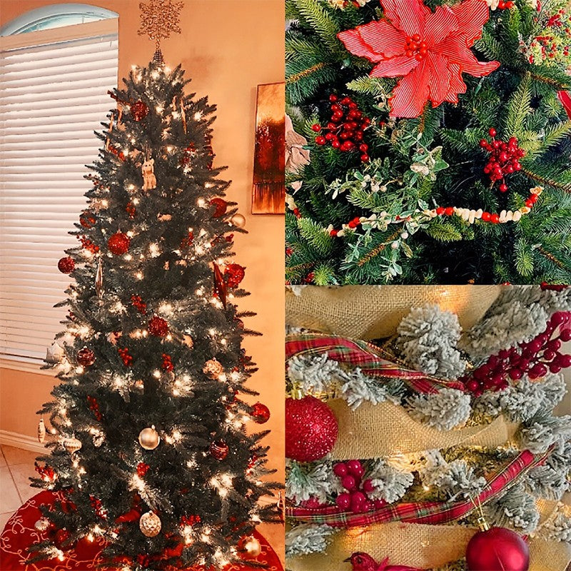 5/10/20Pcs Chritsmas Decoration Red Berry Branches Cherry Stamen For Home Decor Xmas New Year Gift Wedding Flowers Accessory