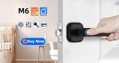 RAYKUBE M5 Tuya BLE Smart Fingerprint Door Lock Digital Electronic Lock with Password/Key/IC Card/ Smartlife/ Tuya APP Unlock