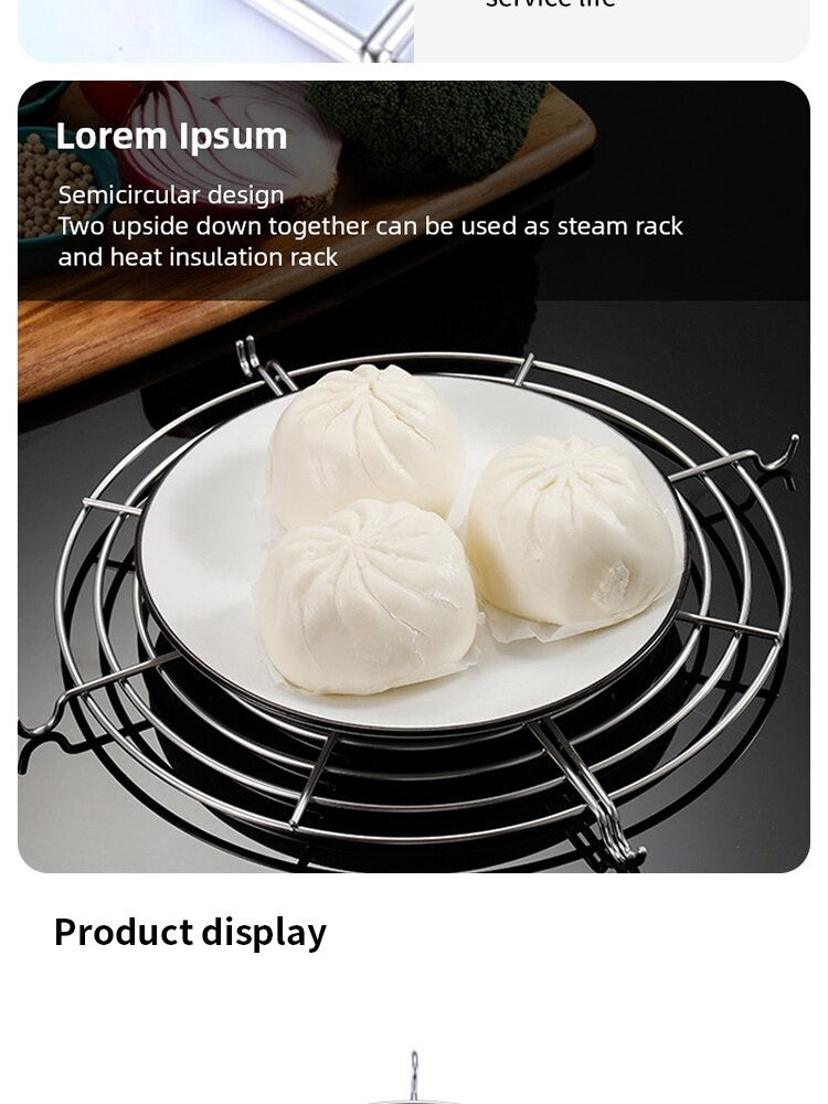 Drainage Rack Barbecue Rack Stainless Steel Hanging Pan Drainage Frying Line Rack Kitchen Insulation Drainage Oil Accessories