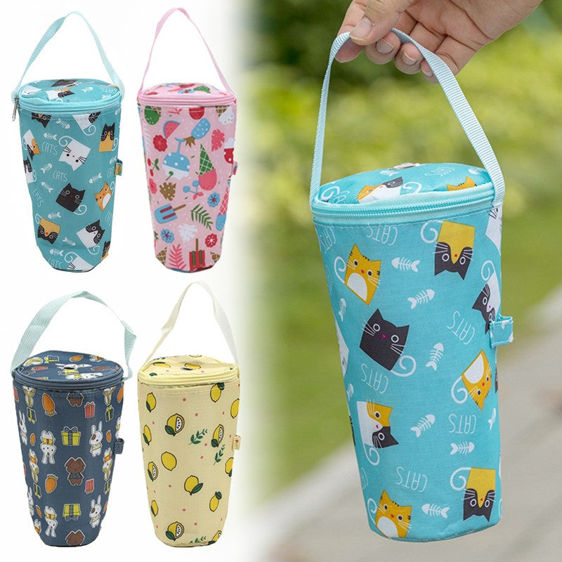 Baby Milk Bottle Insulation Bags Cartoon Portable Waterproof Feeding Bottle Thermal Bag Milk Warmer Cooler Stroller Hang Bags