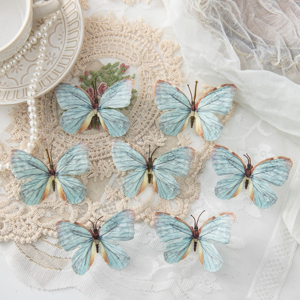 5/10PC Artificial Fake Fluorescent Butterfly Home Room Decor Valentine's Wreath Wedding Bridal Diy Gift Box Accessories Headwear