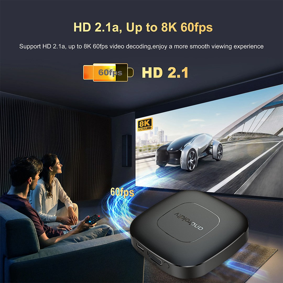 Smart TV Box 8GB 128GB Android 14 ATV Allwinner H313 Google Assistente Vídeo 8K 4k HDR10 Media Player T1 Box de TV Super Rápido