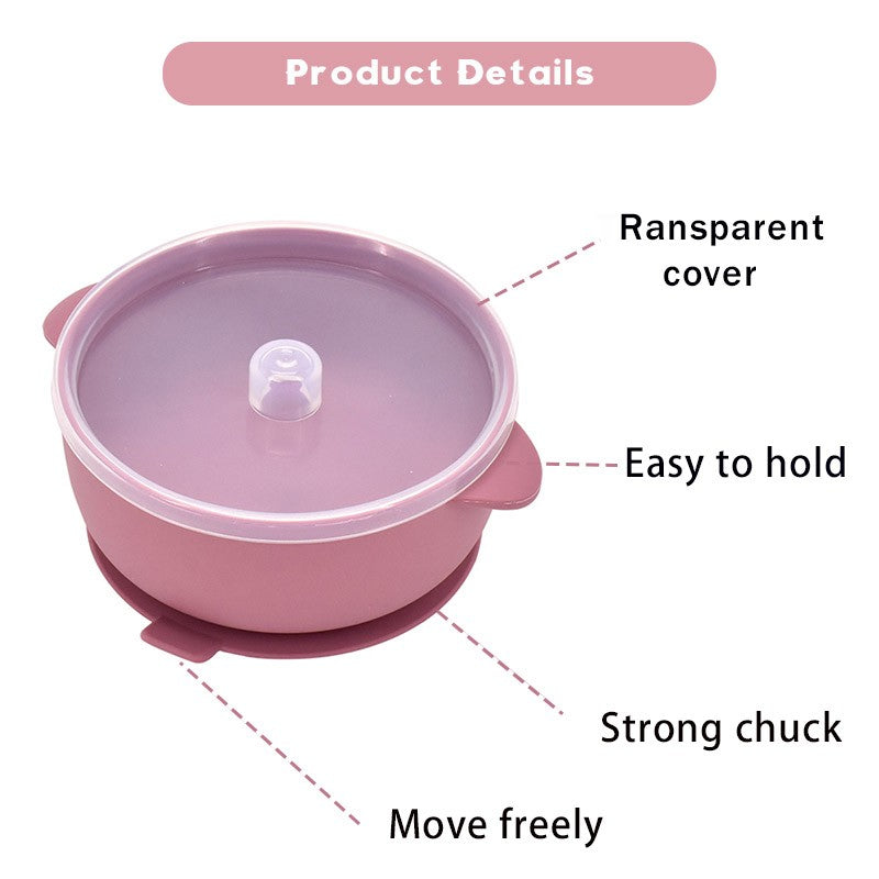 400ML Baby Silicone Bowl With Lid Feeding Tableware Children's Tableware Silicone Plate Set Dishes Kitchenware Baby Plates Bowl
