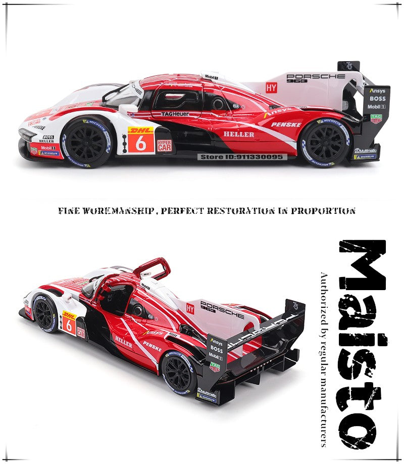 Bburago 1:24 Porsche 963 24 alloy racing car Alloy Luxury Diecast Car Model Toy Collection Gift Multiple styles to choose from