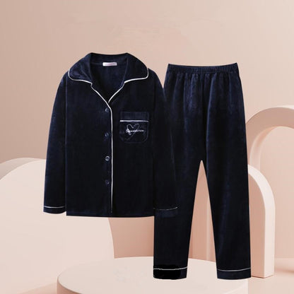 New 2025 Women's Coral Velvet Keep Warm Pajama Sets Autumn and Winter Thickened Fleece Warm Flannel Household Clothes for Women