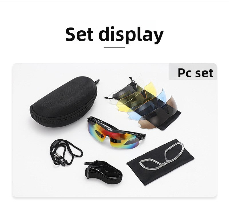 New 5 Lens Set Polarized Tactical Goggles Men Outdoor Sports Windproof Dustproof Climbing Glasses Safety Protective Glasses