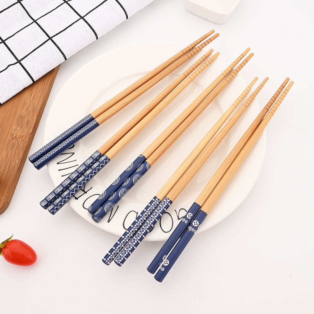 5 Pares de Hashis de Bambu Japoneses para Sushi Antiderrapante Utensílios de Mesa Reutilizáveis para Hot Pot Hashis Chineses Ferramentas de Cozinha