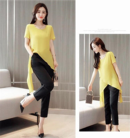 New 2025 Summer Fashion New Solid Color Split Chiffon Shirts Loose Irregular Shirts Tops Thin Blouses Woman Red blusas femininas