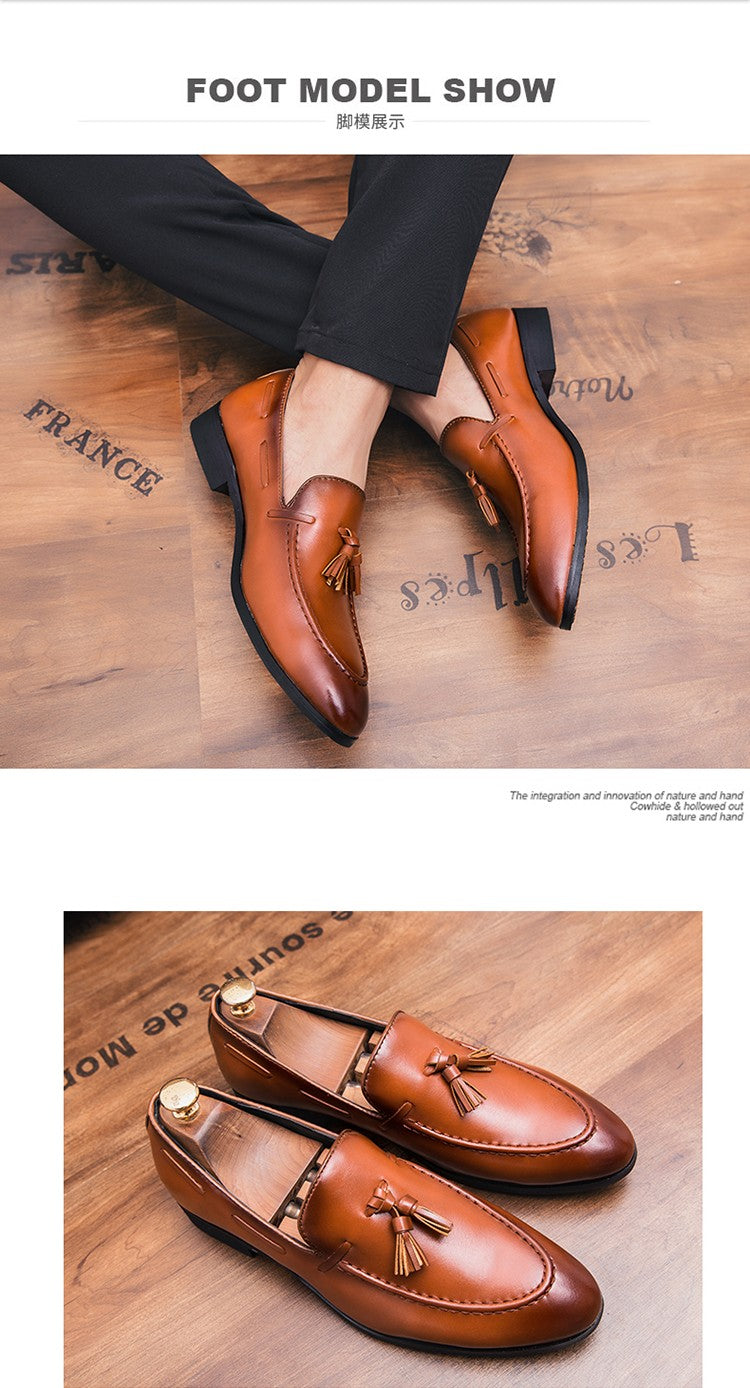Social Shoe Male High Quality Formal Leather Shoes Men Casual Tassels Business Loafers For Man Dress Shoes Comfortable