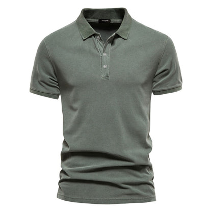 AIOPESON 100% Cotton Solid Color Men's Polo Shirts Casual Short Sleeve Turndown Men's Shirts Fashion Streetwear Polos for Men