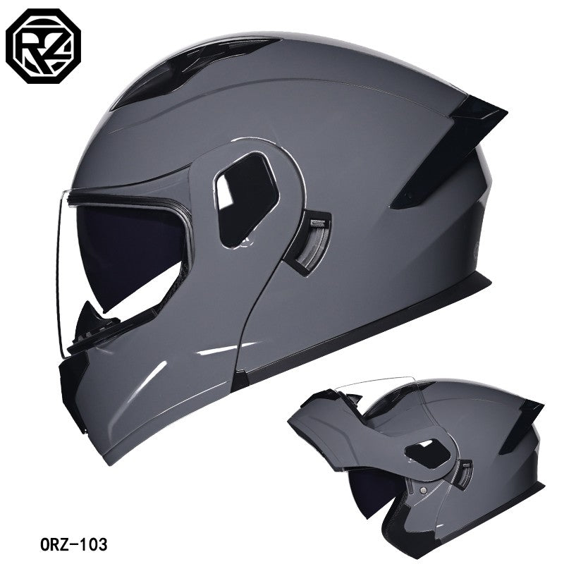 Capacete modular articulado de motocicleta de alta qualidade ORZ, material ABS, lente dupla, capacete integral, lote DOT