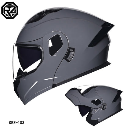 Capacete modular articulado de motocicleta de alta qualidade ORZ, material ABS, lente dupla, capacete integral, lote DOT