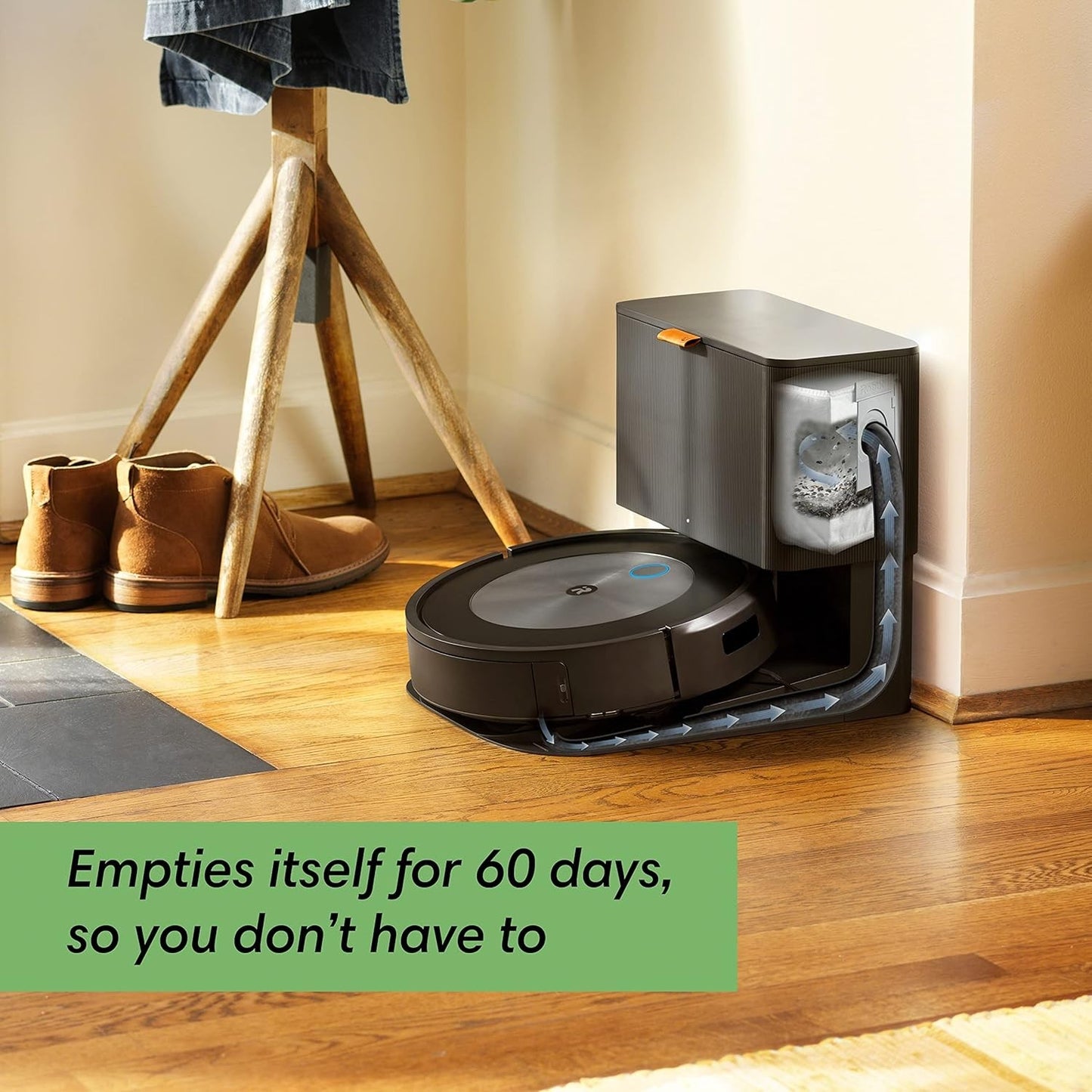 iRobot Roomba j6+ Robô Aspirador de Pó com Esvaziamento Automático – Identifica e Evita Resíduos de Animais de Estimação e Fios, Esvazia-se por Até 60 Dias, Inteligente