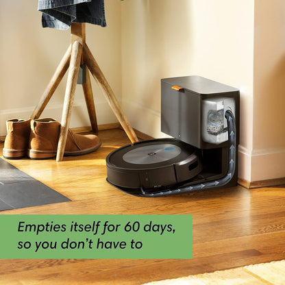 iRobot Roomba j6+ Robô Aspirador de Pó com Esvaziamento Automático – Identifica e Evita Resíduos de Animais de Estimação e Fios, Esvazia-se por Até 60 Dias, Inteligente