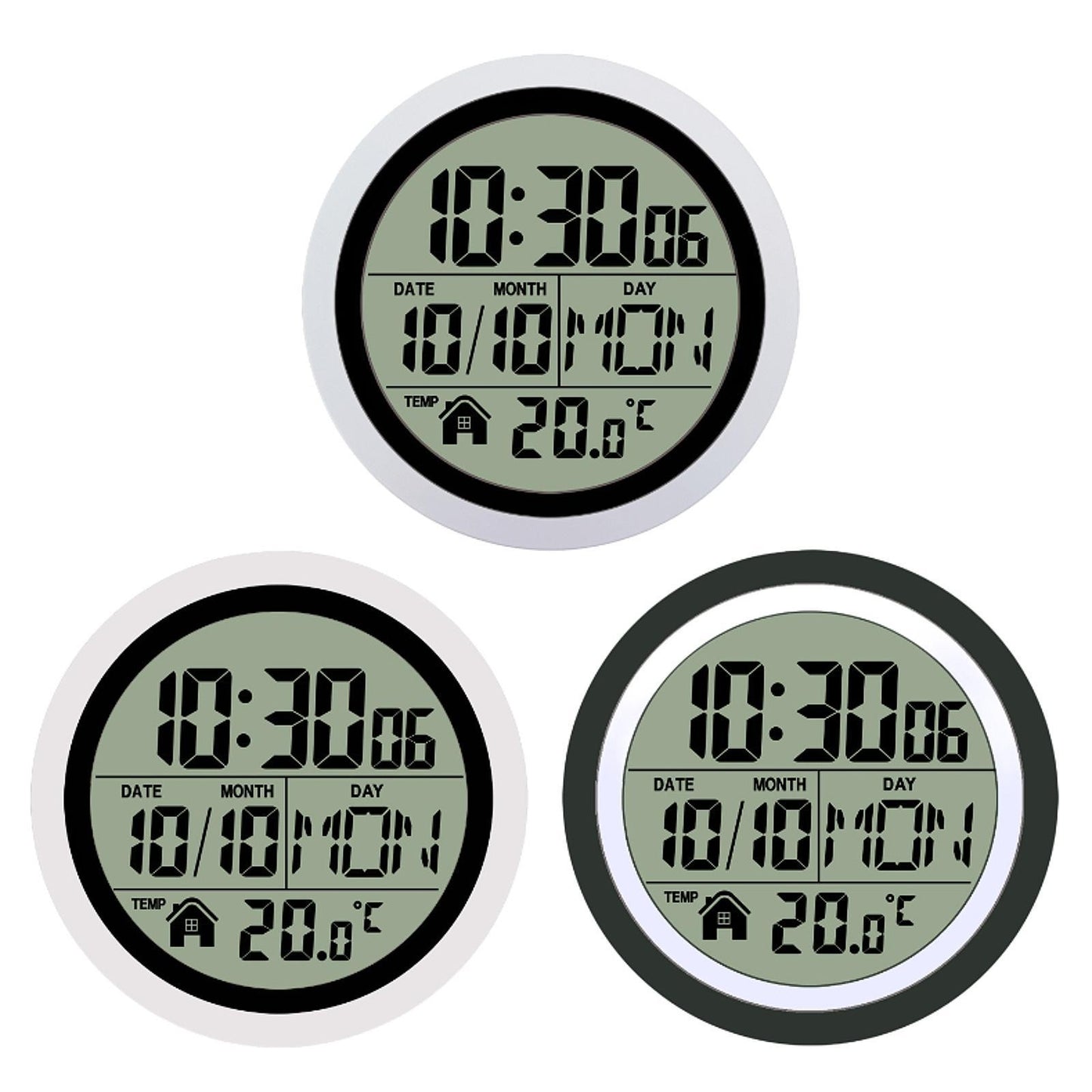 1Pcs Digital Shower Clock Easy to Use Modern Easy to Read Digital Bathroom Waterproof Wall Clock for Kitchen Bedroom Living Room