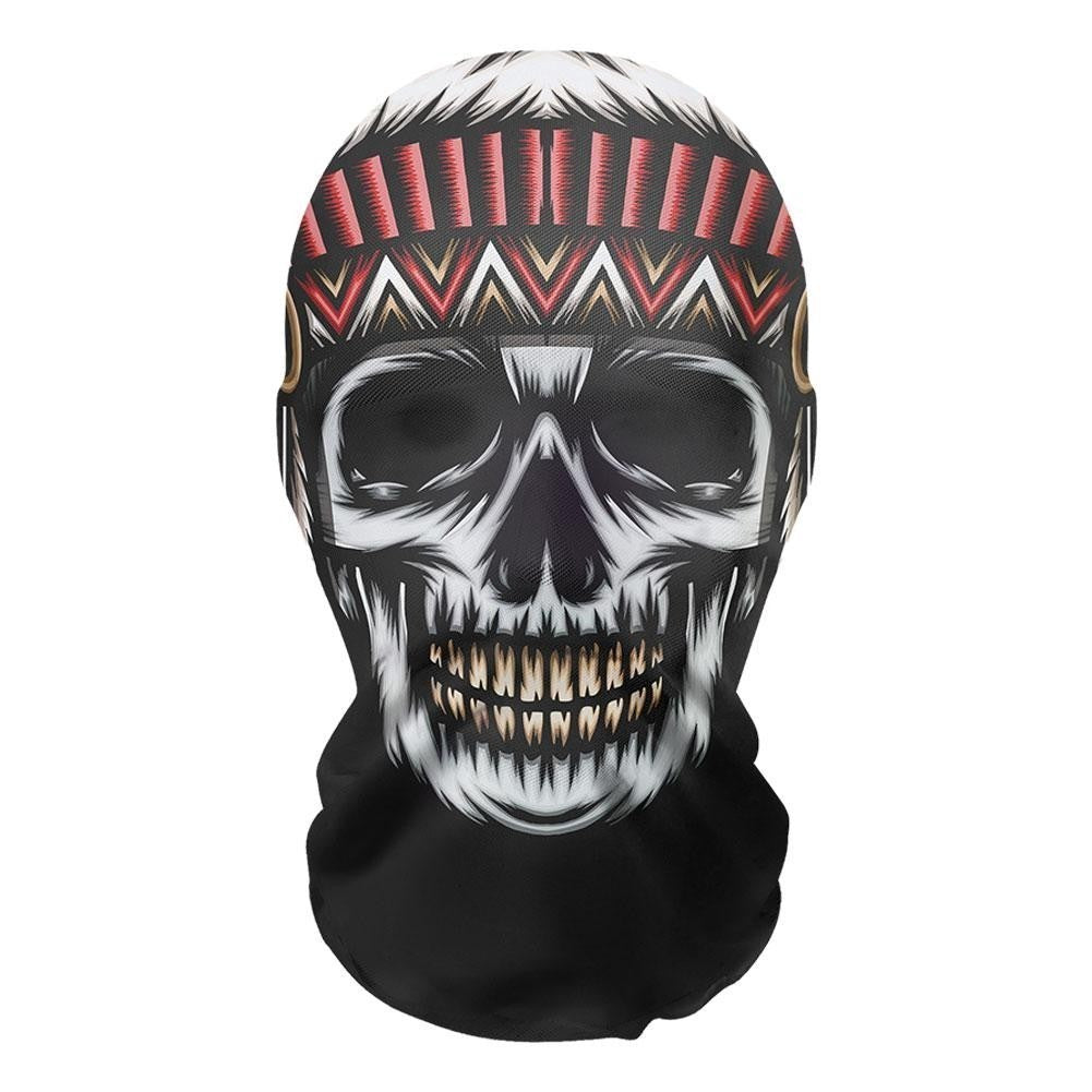 3D printed mask for role-playing full face covering elastic mesh printed mask fashionable Halloween makeup dance party headwear