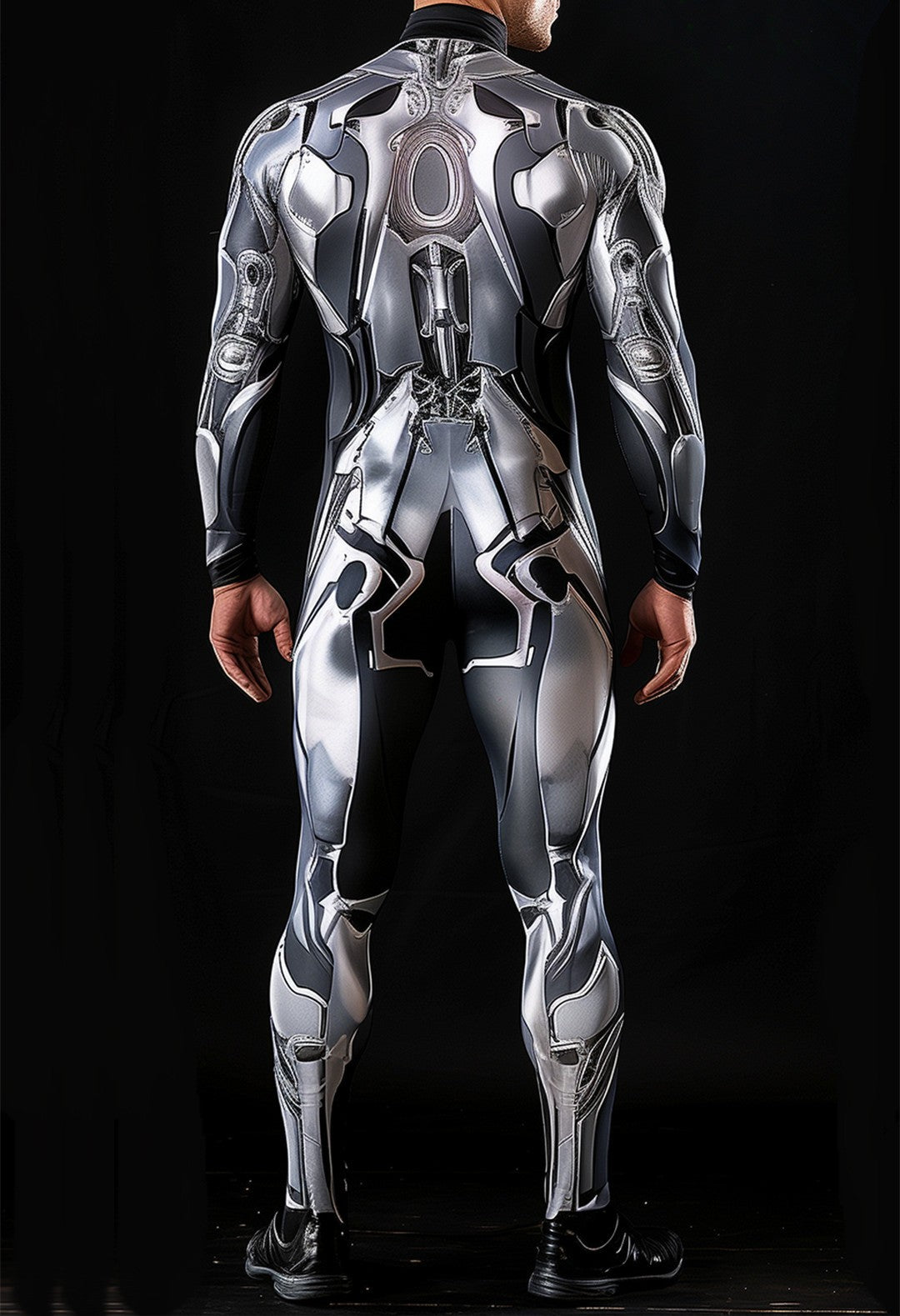 Halloween Cyberpunk Future Mechanical Armor Jumpsuit Warrior Cosplay Bodysuit Steampunk Costume Party Performance Men Zentai