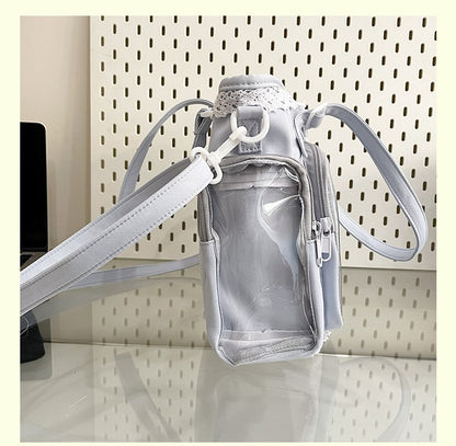 New Japanese Style Transparent Crossbody Bag Cute Candy Color Commuting Shoulder Bag for Girls Simple and Casual Texture Ita Bag