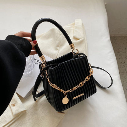Portable Pleated Design Crossbody Bag Chain Shoulder Elegant Shoulder Purse Stylish Fashion Purse Work