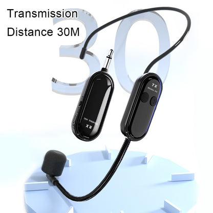 Microfone Headset Sem Fio 2.4G de Longo Alcance Microfone de Cabeça e Mão 2 em 1 para Amplificador de Voz, Caixas de Som de Palco, Aulas