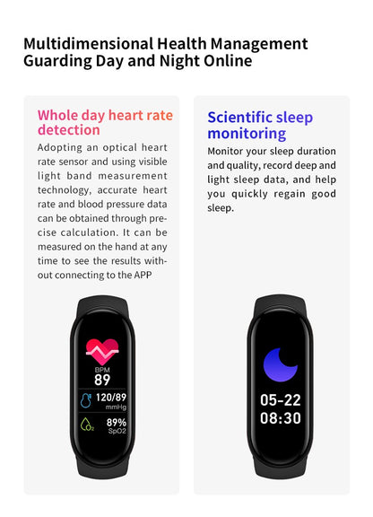 For Sports Smart Watch Music Control Fitness Calorie Track Bracelet Phone Message Remind Steps BT SmartWatch M8 Band