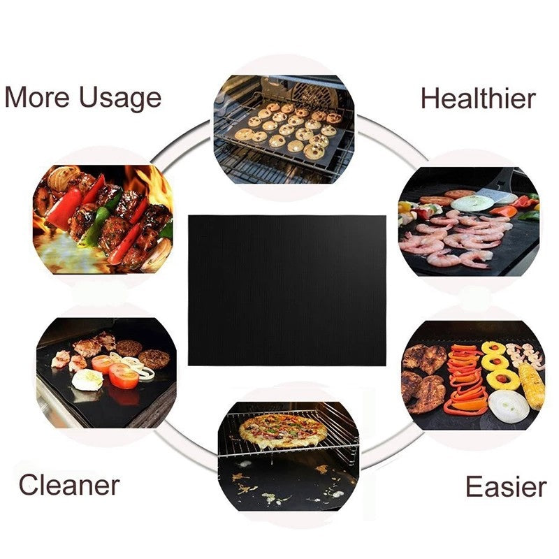 1/5/10pcs BBQ Grill Mat 40X33CM Non Stick Barbecue Grill Liners Oven Grill Foil Barbecue Liner Mat Kitchen Tools Accessories 50%