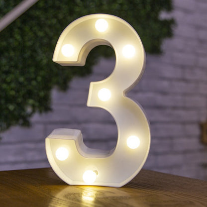 Alphabet Letter LED Lights Luminous Number Lamp Battery Warm Night Light for Home Wedding Birthday Christmas Party Decoration