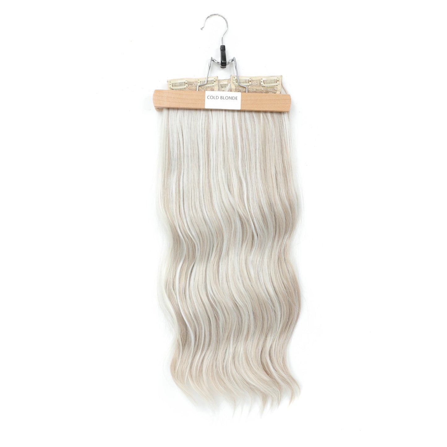 Apliques de cabelo sintéticos ondulados loiros 27/613 de 61 cm (24 polegadas) com presilhas brancas, 4 peças/lote, 220g, fibra resistente ao calor