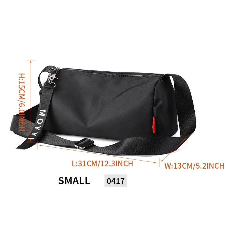 Men's Trendy Messenger Shoulder Bag Student Sports Waterproof Crossbody Sling Bags Leisure Design for Outdoor Solid Lightweight