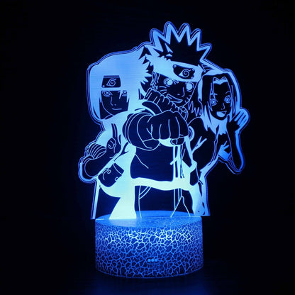 Anime Naruto Uzumaki LED Night Light Toys Akatsuki Kakashi Hatake Kid Bedroom Nightlight Itachi Uchiha 3D 7/16 colors Lamp Decor