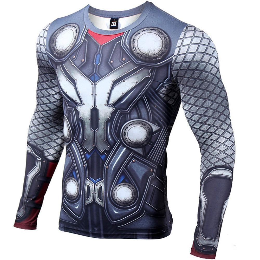 2024 Comfortable THOR 3D Printed T shirts Men Compression Shirt Hero Cosplay Long Sleeve Tops Gym Fitness BodyBuilding Clothes