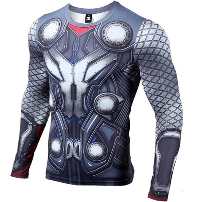 2024 Comfortable THOR 3D Printed T shirts Men Compression Shirt Hero Cosplay Long Sleeve Tops Gym Fitness BodyBuilding Clothes