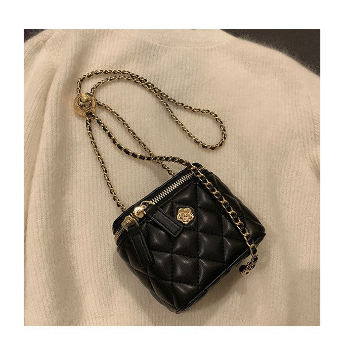 New Mini Quilted Chain Diamond Checkered Women's Crossbody Bag Fashion Mini Handbag  PU Leather Woman's One-shoulder Small Bag