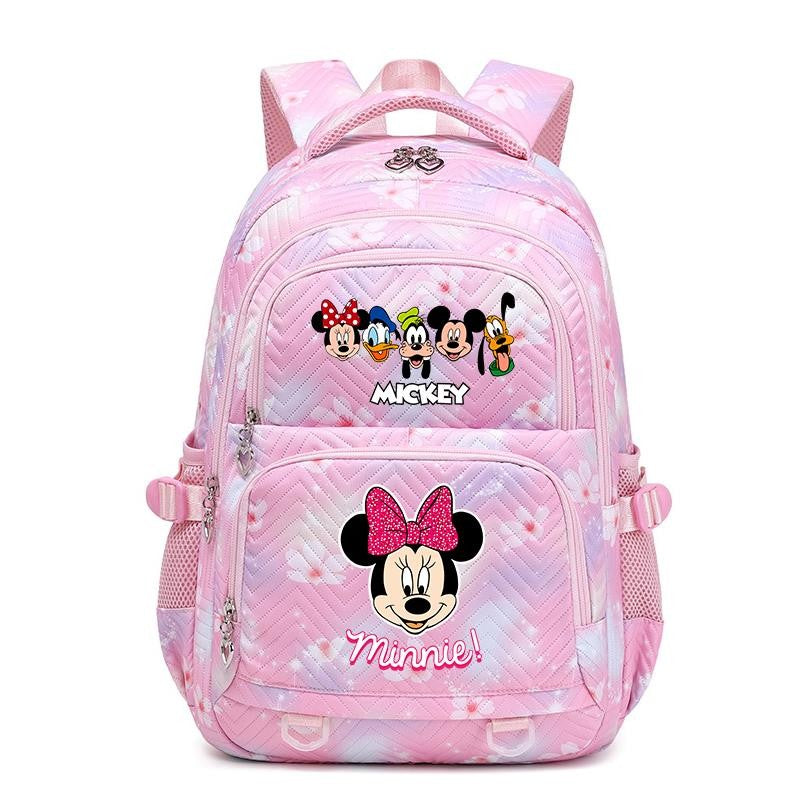 Mochila Mickey Minnie 3 Peças para Meninas e Meninos com Lancheira e Estojo, Mochila Escolar Fofa para Ensino Fundamental e Médio, Presente de Natal