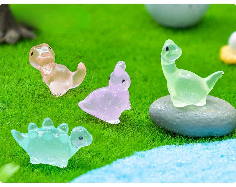 10-100PCS Creative Glow in The Dark Dinosaur Figurines Luminous Mini Resin Dinosaurs Toys for Christmas Fairy Garden Decor Gifts