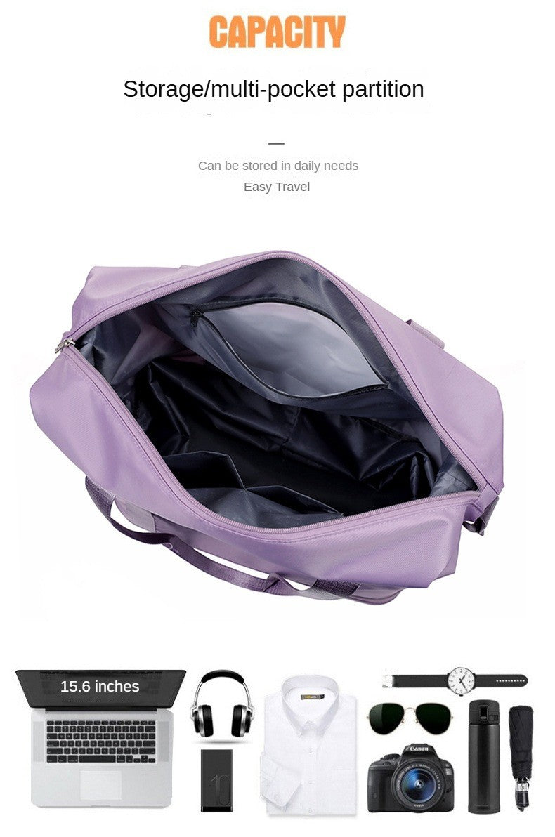 Mala expansível com rodízio universal Grande capacidade de armazenamento para separação de itens secos e molhados Bolsa de viagem e fitness leve