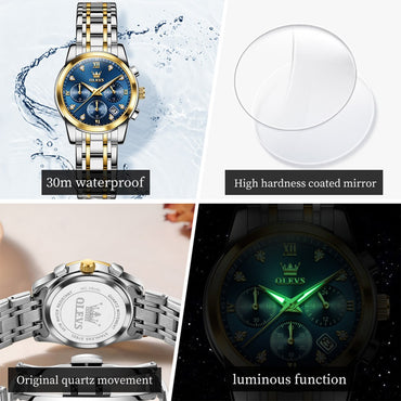 OLEVS 2858 Women Watch Luxury Brand Quartz Watch Waterproof Luminous Date Chronograph Women Bracelet Dress Diamond Watch Reloj