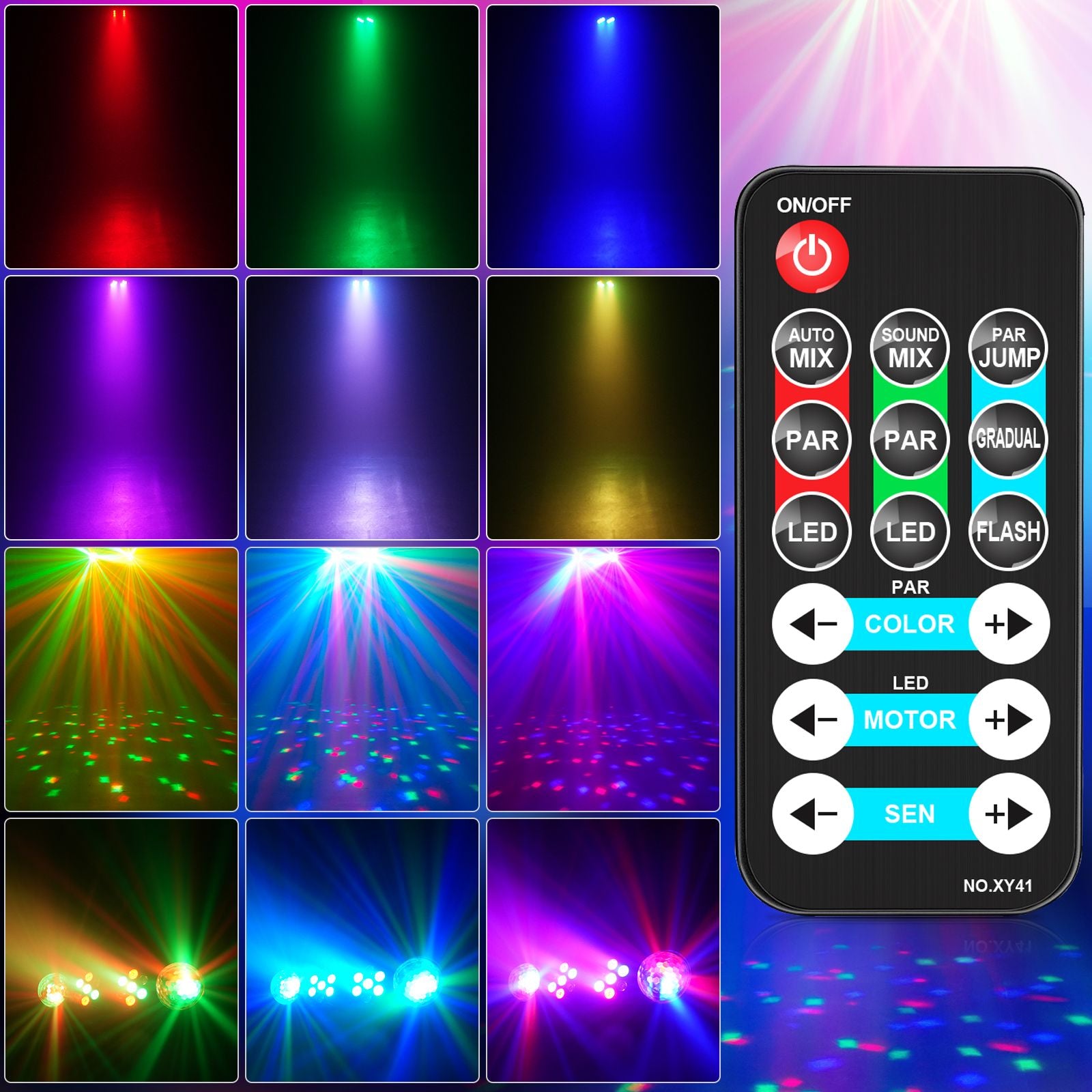 30W RGB 3in1 Bracket Effect Lights Dyeing Magic Ball Lights Remote Control Stage Effect Lighting Projector for DJ Party Concert