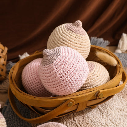 Vamos fazer 1 peça de mordedor de bebê chocalho musical para crianças Chocalho de crochê feito à mão Modelo de amamentação Presente para bebês Brinquedo infantil