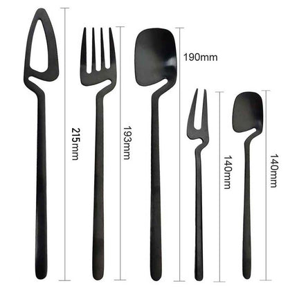 Conjunto de talheres de aço inoxidável fosco com 15 peças, faca, garfo, colher, conjunto de jantar, talheres de cozinha, serviço de prata