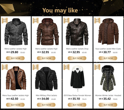 Mens Leather Jackets High Quality Classic Motorcycle Jacket Male Plus faux leather jacket men spring Drop shipping